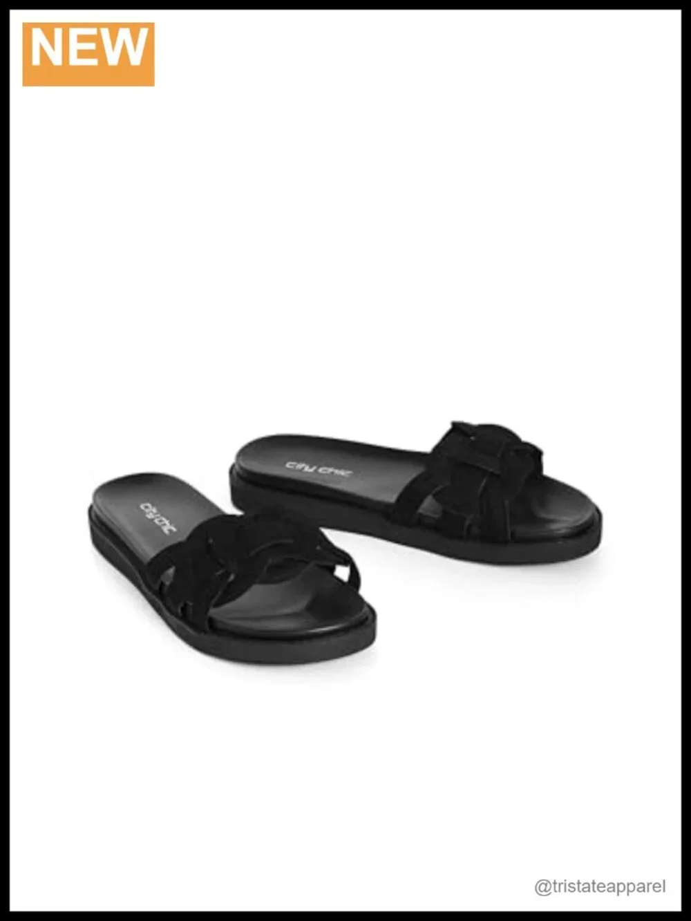 Wide Fit Slide Sandals Star Weave Slip On Platform Casual Summer Shoe